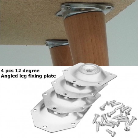 Placa de fixação de perna de mesa angular - suporte de montagem para pernas de móveis - conjunto 4 peças