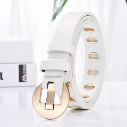 Correia de couro na moda com fivela de metal e furos