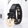 Correia de couro na moda com fivela de metal e furos