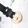 Correia de couro na moda com fivela de metal e furos