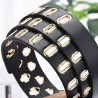 Correia de couro na moda com fivela de metal e furos