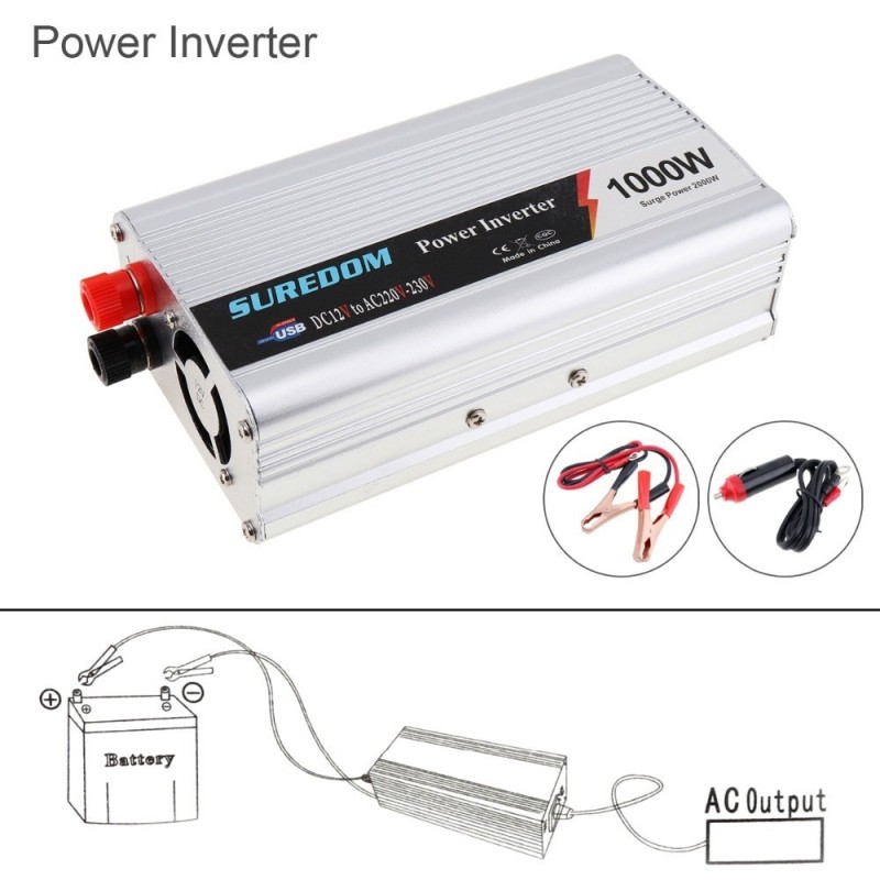 1000W - DC 12V 24V - AC 220V - 110V - USB - car power inverter - adapter charger - voltage converterInverters 1000W - DC 12V 24V - AC 220V - 110V - USB - car power inverter - adapter charger - voltage converterInverters