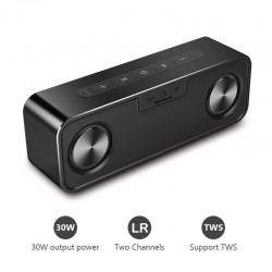 30W Alto-falante Bluetooth metal com super baixo - coluna digital 3D sem fio