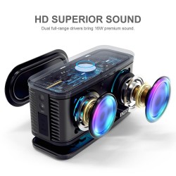 TWS 2 * 8W alto-falante Bluetooth - sem fio - baixo profundo com luz LED
