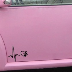 Heartbeat & pet pegada - adesivo de carro de vinil