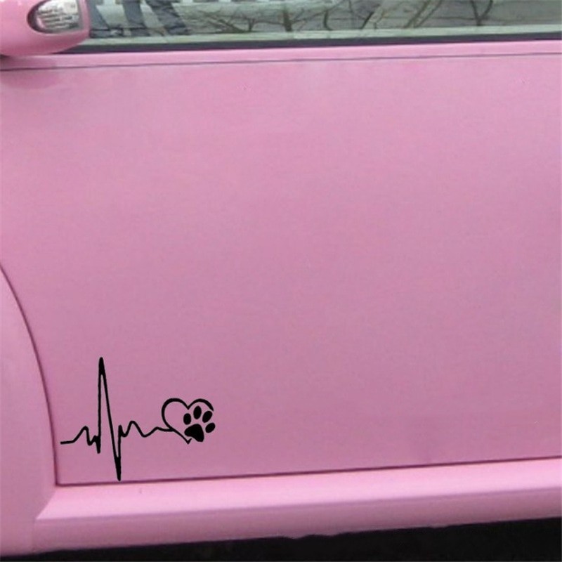 Heartbeat & pet pegada - adesivo de carro de vinil