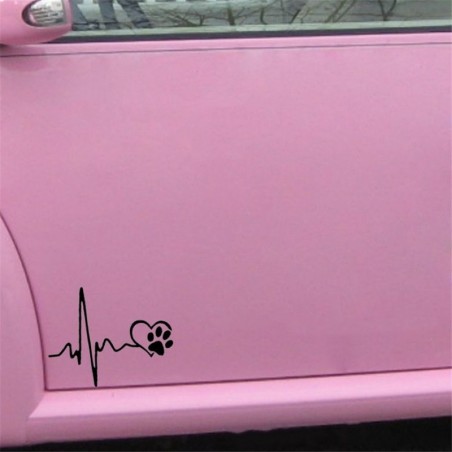 Heartbeat & pet pegada - adesivo de carro de vinil
