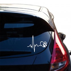 Heartbeat & pet pegada - adesivo de carro de vinil