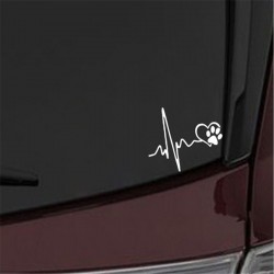 Heartbeat & pet pegada - adesivo de carro de vinil