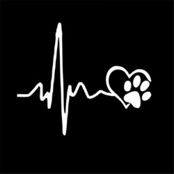 Heartbeat & pet pegada - adesivo de carro de vinil