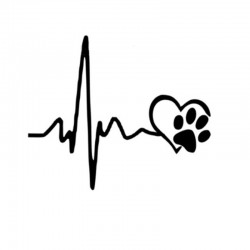 Heartbeat & pet pegada - adesivo de carro de vinil