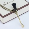 Pingente de vassoura mágica com colar - bronze vintage