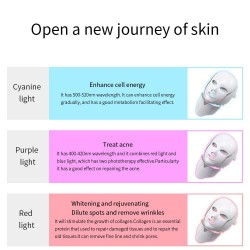7 colors LED electric face and neck mask - acne treatment - light therapySkin