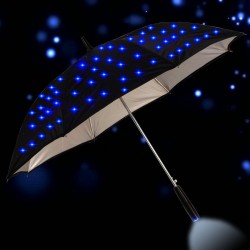 Guarda-chuva de chuva longa - com estrelas de LED piscando