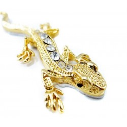 ouro 3D - gecko de cristal - autocolante de carro de metal