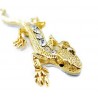 ouro 3D - gecko de cristal - autocolante de carro de metal