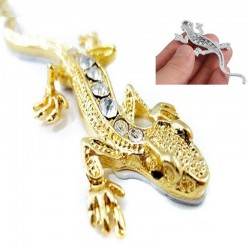 ouro 3D - gecko de cristal - autocolante de carro de metal
