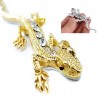 ouro 3D - gecko de cristal - autocolante de carro de metal