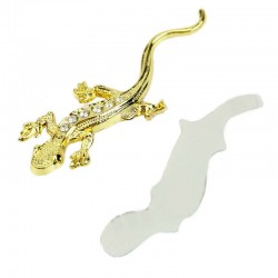 ouro 3D - gecko de cristal - autocolante de carro de metal