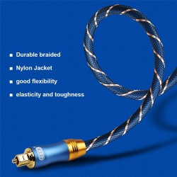 Toslink - OD6.0 - SPDIF - cabo de áudio de fibra óptica digital - trançado - 1m - 1.5m - 2m - 3m - 5m - 8m - 10m - 15m