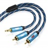 EMK 3.5mm para 2RCA AUX cabo de áudio - 1m - 1.5m - 2m - 3m - 5m