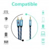 EMK 3.5mm para 2RCA AUX cabo de áudio - 1m - 1.5m - 2m - 3m - 5m