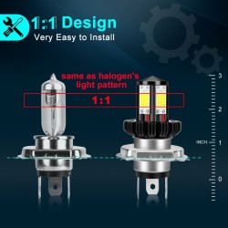 H6 - BA20D - feixe de Hi-lo - lâmpada de farol de motocicleta LED