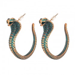 Brincos vintage com cobra