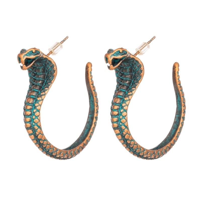 Brincos vintage com cobra