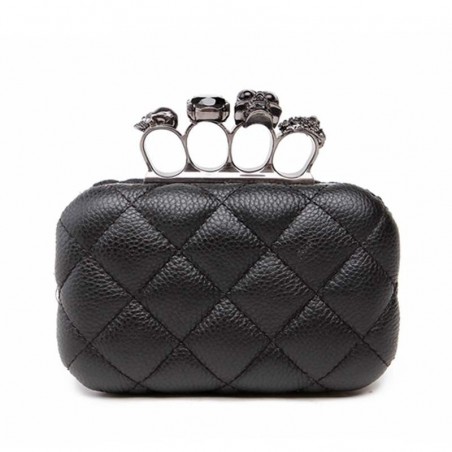Luxury skull ring vintage plaid bag - clutch bag with chainHandbags