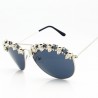 Óculos de sol Steampunk com crânios decorativos de metal