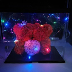 Two bears made from infinity roses - 25-35cm - rose bearValentine's day