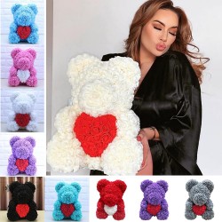 Two bears made from infinity roses - 25-35cm - rose bearValentine's day