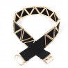 Correia elástica na moda com uma fivela de gancho de metal dourado