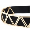 Correia elástica na moda com uma fivela de gancho de metal dourado