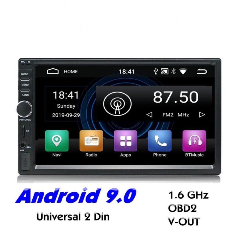 2 Din Bluetooth rádio do carro 9 - WiFi - USB - navegação GPS - Mirrorlink - MP3 MP5