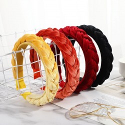 Pulseira de veludo trançado elegante - banda de cabelo
