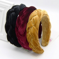 Pulseira de veludo trançado elegante - banda de cabelo