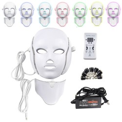 7 colors LED electric face and neck mask - acne treatment - light therapySkin