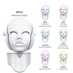 7 colors LED electric face and neck mask - acne treatment - light therapySkin