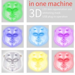 7 colors LED electric face and neck mask - acne treatment - light therapySkin