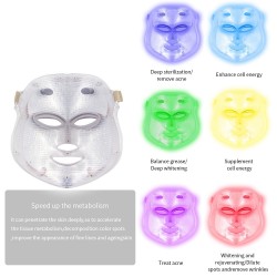7 colors LED electric face and neck mask - acne treatment - light therapySkin