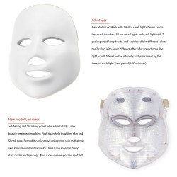 7 colors LED electric face and neck mask - acne treatment - light therapySkin