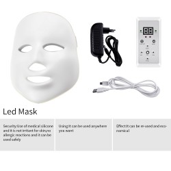 7 colors LED electric face and neck mask - acne treatment - light therapySkin