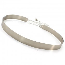 Fashionable metallic belt with a chainBelts