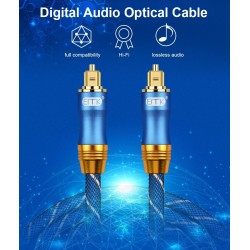 Toslink - OD6.0 - SPDIF - cabo de áudio de fibra óptica digital - trançado - 1m - 1.5m - 2m - 3m - 5m - 8m - 10m - 15m