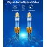 Toslink - OD6.0 - SPDIF - cabo de áudio de fibra óptica digital - trançado - 1m - 1.5m - 2m - 3m - 5m - 8m - 10m - 15m