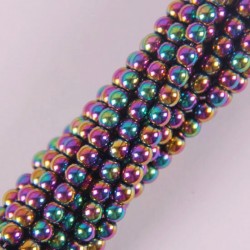 4 milímetros motley hematite magnética - contas soltas redondas - 16 polegadas fio para fazer jóias