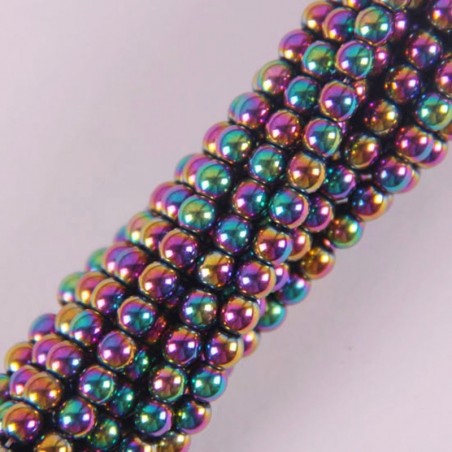 4 milímetros motley hematite magnética - contas soltas redondas - 16 polegadas fio para fazer jóias