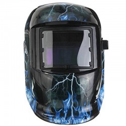Capacete de soldagem - auto escurecimento - ajustável - solar - azul flash / crânio